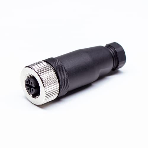 M12 4 polig Stecker, A Code Sensorkabelstecker Gewindesicherung M12 Aviation Stecker Rundsteckverbinder IP67 Wasserdicht Industrieller Rundstecker für den Außenbereich (weiblich) von Elecbee