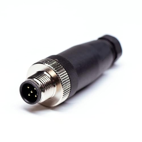 Elecbee M12 5 polig männlicher Stecker, A Code Sensorkabelstecker Gewindesicherung M12 Aviation Stecker Rundsteckverbinder IP67 Wasserdicht Industrieller Rundstecker für den Außenbereich von Elecbee