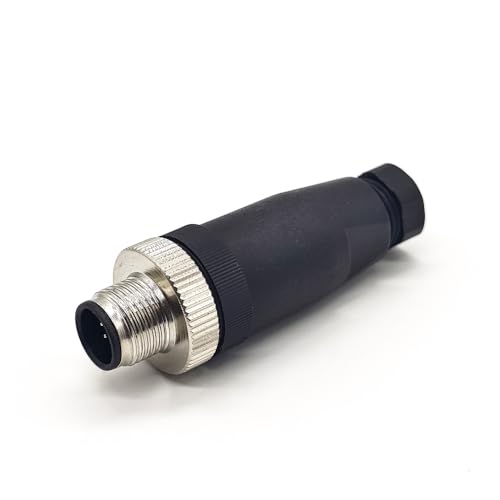 Elecbee M12 8 polig Stecker, Sensorkabelstecker A Code Gewindesicherung M12 Aviation Stecker Rundsteckverbinder IP67 Wasserdicht Industrieller Rundstecker für den Außenbereich (Männlich) von Elecbee