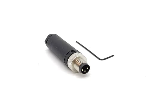 Elecbee M8 3 polig männlicher Steckverbinder, 8 mm Sensorkabelstecker A Code Gewindesicherung M8 Aviation Stecker Rundsteckverbinder IP67 Wasserdicht Industrieller Rundstecker für den Außenbereich von Elecbee