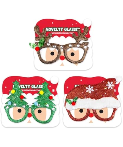 Electoys Brille für Weihnachten, Party, Weihnachtsbaum, Rentier, Weihnachtsmann, sortiert von Electoys