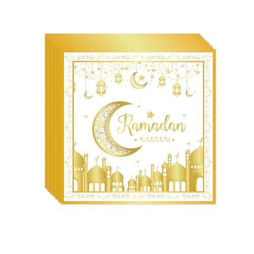 Ramadan servietten weiß gold, 40 Stück ramadan deko servietten gold weiß, ramadan tischdeko, ramadan mubarak, Geeignet für Ramadan-Partys von Eledreme