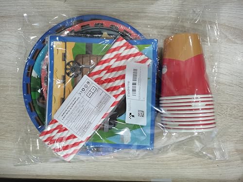 Zug Geburtstag Partygeschirr Train, Zug Geburtstag Party Geschirr Set, Train Pappteller Becher Servietten Tischdeko(10pcs) von Eledreme