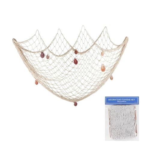 Fischernetz Deko,Fischnetz Dekoration mit Muscheln Dekoratives Fischernetz Baumwollseil Fotowand Wand für Fotowände,Zuhause,Hochzeiten(1M x 2M） von Elegance-go