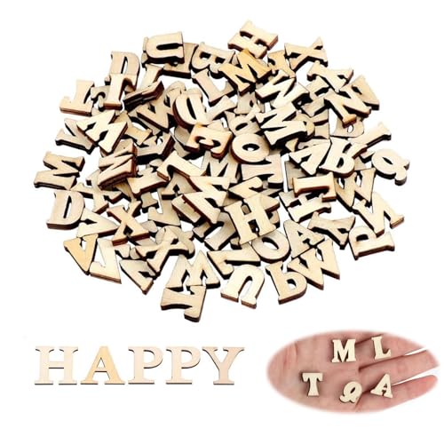 Holz Buchstaben,208 Stück Mini Holz Großbuchstaben Alphabet 15MM Buchstaben aus Holz (A-Z) DIY Holzbuchstaben Klein Holz Alphabet Buchstaben für DIY,Kunsthandwerk,Deko,Party von Elegance-go