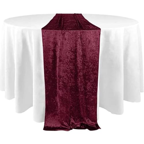 Elegant Event Essentials - Langer Tischläufer aus Pannesamt – für Frühlingsparty, Hochzeit, Empfang, Bankett, Esszimmer, Weihnachtsdekoration (30,48 x 274,32 cm) – Weinrot von Elegant Event Essentials