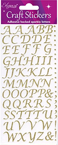 ELEGANZA Alphabet-Set, Synthetisches Material, Gold, 16.5 x 7.6 x 0.2 cm von Eleganza