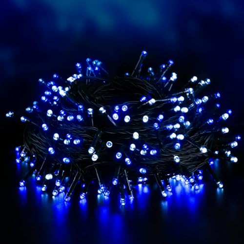 Elegear Lichterkette Batterie 40M 300LEDs Lichterkette Außen mit Timer Weihnachtsbeleuchtung Außen IP44 8Modi Lichterkette Weihnachtsbaum für Weihnachtsdeko, Schlafzimmer, Party, Garten, Blau und Weiß von Elegear