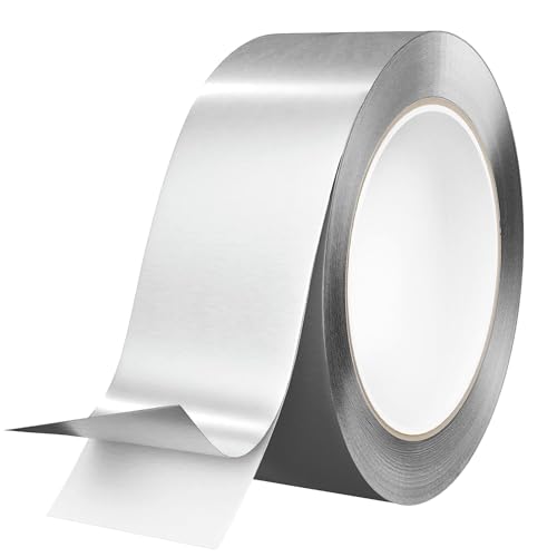 Aluminiumband Dicke 1mm Selbstklebendes Hochtemperatur Wasserdichtes Alu-Klebeband für HVAC Isolierung Rohrleitungen Dichtung Flicken Luftkanäle Abgasrohr Entlüftungen Trockner Herd 5cm x 20m von Elektheim