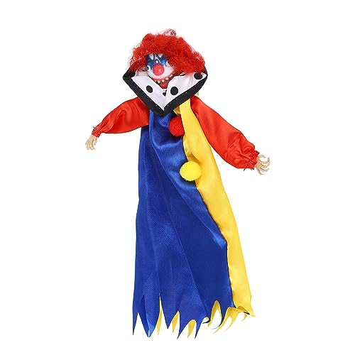 Elelif Halloween-Clown-Puppe, gruselige, unheimliche Clown-Puppen-Dekoration, hängende Clown-Puppen-Verzierung für Horror-Themen-Aktivitäten (25 * 15cm) von Elelif
