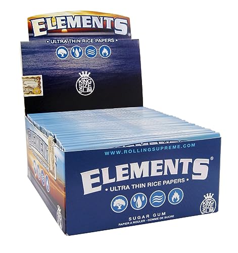 Elements King Size Ultra Thin Slim Reis Zigarettenpapier, King Size Ultra Thin, Pack of 10 booklets von Elements