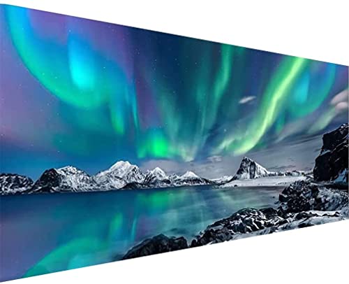 Eletiffi Diamond Painting Diamant Bilder Erwachsene 5d Landschaft Full Voll Set Dimontpainting Diy Malerei Strass Daiments Komplett Anfänger Art Stickerei 40×85Cm Bunt Aurora von Eletiffi