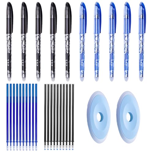 6 Blaue Radierbarer Kugelschreiber+10 Blaue Stiftkerne+6 Schwarze Radierbare Stifte+10 Schwarze Stiftkerne+2 Radiergummi, Pilot Frixion Stift, Tintenroller Radierbar, Gelschreiber von ElevaPulse