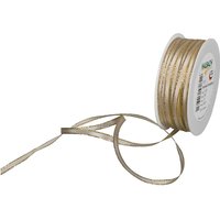 Taftband, Breite 5 mm - Creme/Gold von Elfenbein