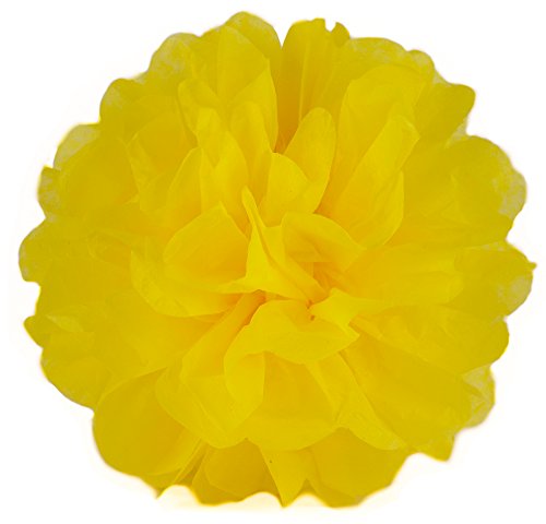 Elfenstall Seidenpapier PomPom für Ihre Hochzeit oder Party als Dekoration in der Farbe gelb und Größe Durchmesser 20 cm von Elfenstall