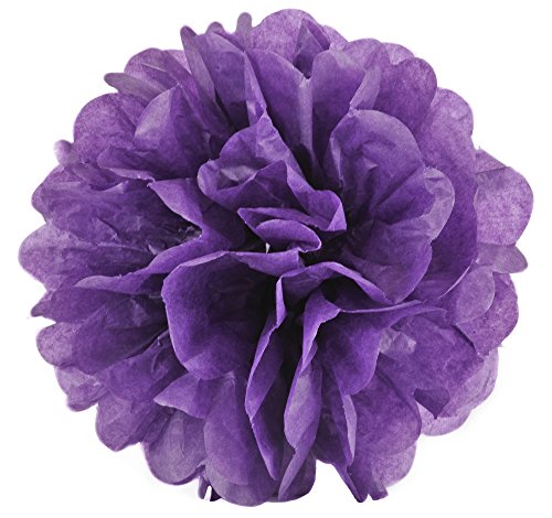 Elfenstall Seidenpapier PomPom für Ihre Hochzeit oder Party als Dekoration in der Farbe lila und Größe Durchmesser 15 cm von Elfenstall