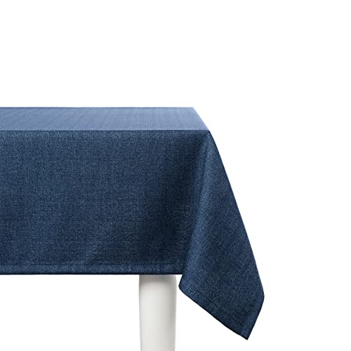 Elfida Deluxe Tischdecke abwaschbar - Schmutzabweisendes Tischtuch in Gastro-Qualität - Reißfeste und Formstabile Tischdecken aus hochwertigem Polyester - Premium Tischdecke (Marineblau, 110 x 110 cm) von Elfida