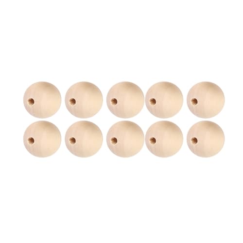 ElgnAura Holzperlen: 5 Beutel mit runden Perlen für Halskette, handgefertigte Accessoires, 22 mm / 25 mm / 30 mm Craftbead (25 mm – 10 Stück) von ElgnAura