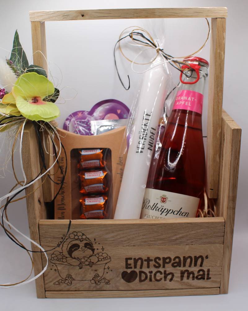 Kleines Wellnessgeschenkset Mit Gravur Entspann Dich Mal, Geschenkidee Für Die Freundin, Präsentkorb, Individuelles Geschenk, Muttertagsgeschenk von ElianiShop