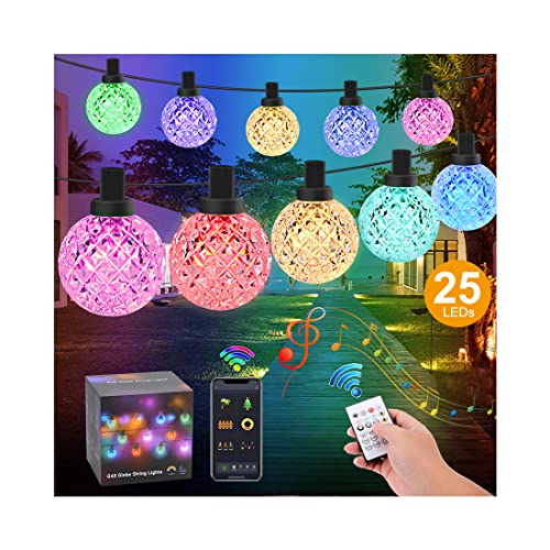 Led Lichterkette Außen,25 LED Bunt Lichterkette mit Bluetooth 20 Modi 16 Farben Lichterkette Außen Strom IP65 Wasserdicht Lichterkette Glühbirnen für draußen Garten,Balkon,Terrasseund Innenzimmer von Elitlife