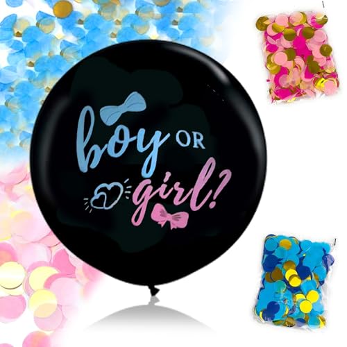 1PCS Gender Display Ballon Set, kommt mit zwei Taschen roter und blauer Konfetti, elegant und einfach zu bedienen, passend für Parteien, männlicher und weiblicher Display Ballon Set, Baby Ballon von Elkuaie