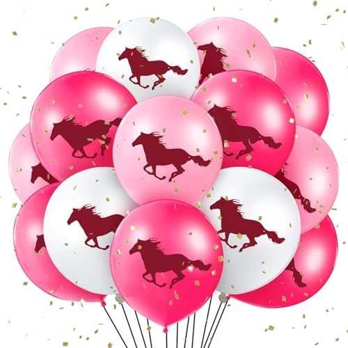Pferde-Themen-Ballon-Dekoration Kindergeburtstagsparty, Packung Mit 36 Latexballons (12 Zoll), Western-Cowgirl-Party-Dekoration, Cowboy-PartyRosa Luftballons, Dekoration Kindergeburtstag, Kinders von Elkuaie