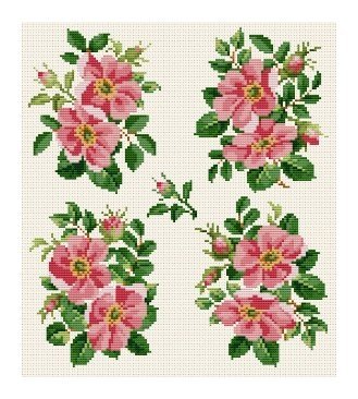 Ellen Maurer-Stroh | Kreuzstichvorlage Stickvorlage - Wild Roses Motifs von Ellen Maurer-Stroh