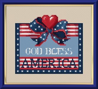 Ellen Maurer-Stroh | Stickvorlage - God Bless America von Ellen Maurer-Stroh