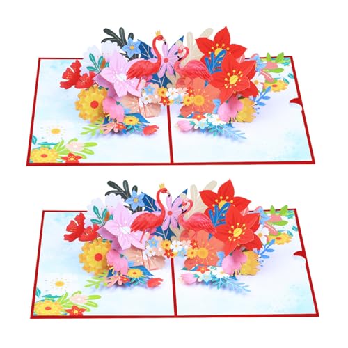 3D-Flamingo-Popup-Karte, 3D-Blumen, Flamingo-Grußkarten, Pop-Up-Karten, Valentinstagskarten, Geburtstagskarten für Frauen und Männer, 3D-Flamingo-Popup-Karten von Elnwnnkc