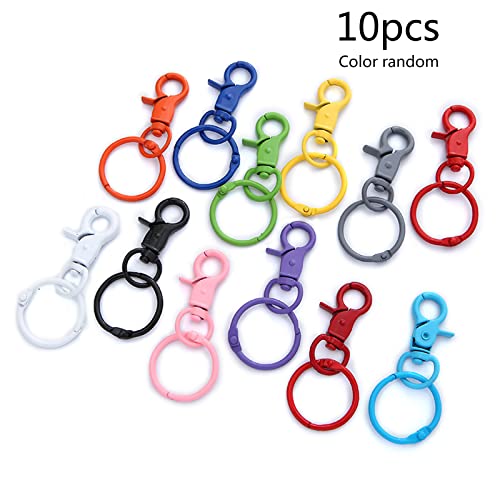 Mehrfarbiger Karabinerverschluss Schlüsselanhänger Lanyard Clip 10 Stück Karabinerverschlüsse Rucksack Clip Zum Basteln Schlüsselanhänger Handwerk von Elnwnnkc