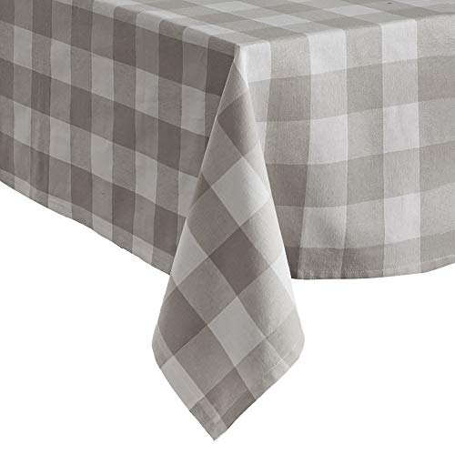 Elrene Farmhouse Living Tischdecke Buffalo kariert, Baumwolle, Grau/Weiß, 60" x 120" (Tablecloth) von Elrene