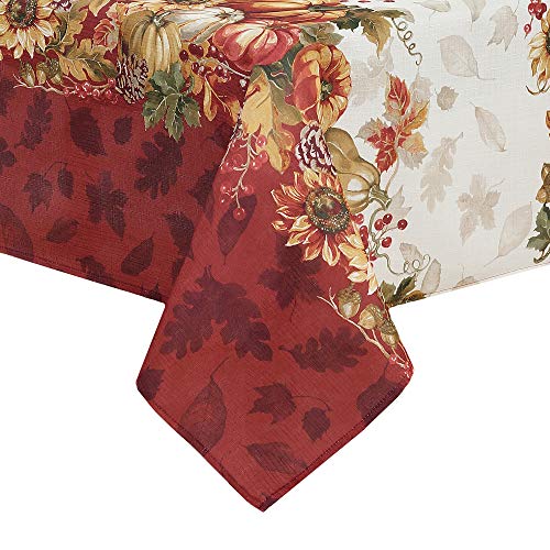 Elrene Home Fashions Swaying Leaves Bordered Fall Tablecloth, 60" x 84", Multi von Elrene