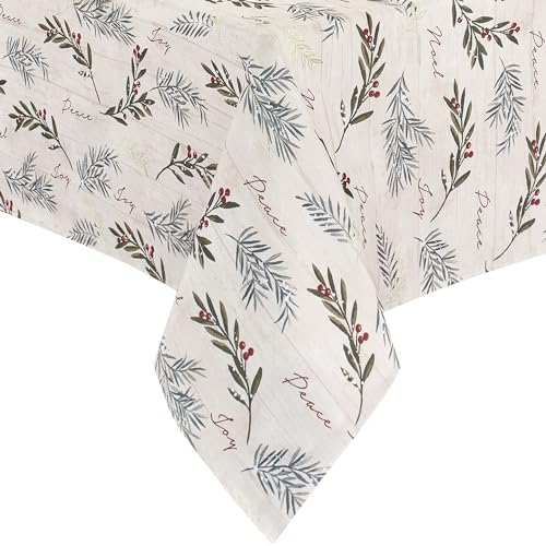 Elrene Home Fashions Tischdecke mit Baumbesatz, knitterfrei, Weihnachten, 152 x 308 cm, länglich von Elrene