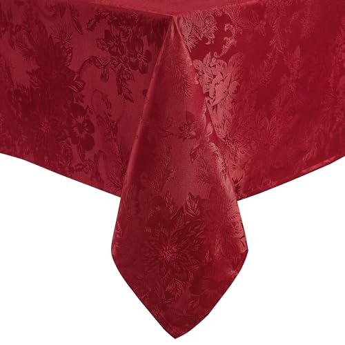 Elrene Home Fashions Weihnachtsstern-Tischdecke, Jacquard, rechteckig, 132 x 178 cm, Rot von Elrene