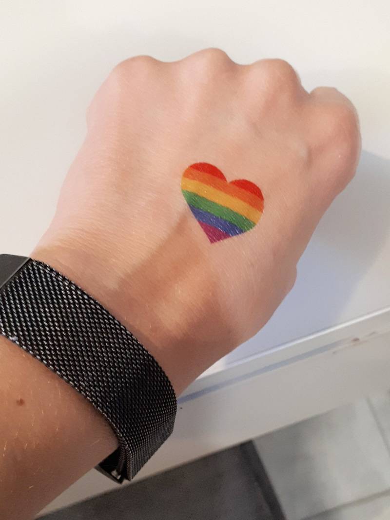 6 Lgbt-Herzen, Stolz, Regenbogen, Temporäres Tattoo, Lgbt, Gay-Tattoo, Gay-Pride-Tattoo von ElyZeSHOP