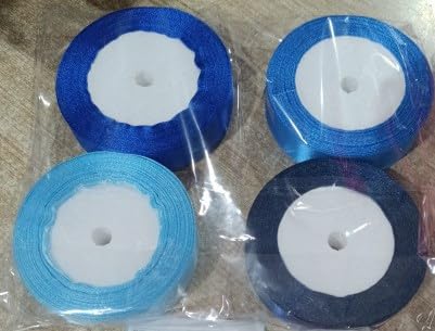 Geschenkband Weihnachten 20mm 92m Geschenkband Blau Verpackungsbänder Geschenkverpackung Weihnachten Geschenkbänder Schleifenband Weihnachten Stoffband Die Geburtstagsbande Geschenkband Stoff Dekoband von EmDryze