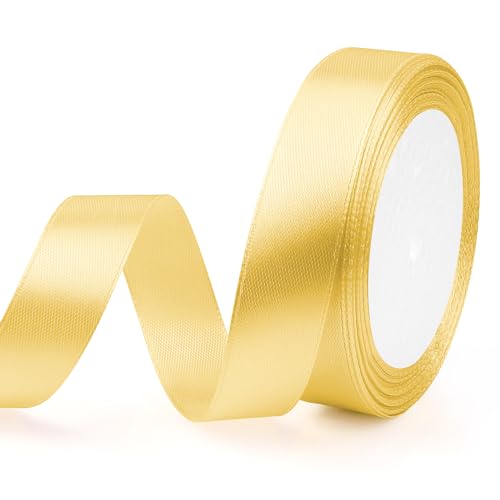 Geschenkband Gold Satinband Gold 20mm, 23m Gurtband Schleifenband für Hochzeit Deko Satinbänder für Geburtstag Weihnachtsgeschenke Geschenkverpackung Festival Bänder Gurtbänder Seidenbänder Blumen von EmDryze