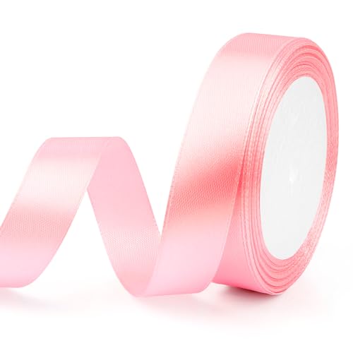 Geschenkband Rosa Satinband Rosa 20mm, 23m Schleifenband für Geschenkverpackung Gurtband Stoffband Festival Bänder Bunte Weihnachtsgeschenke Seidenbänder für Geschenk Hochzeit Dekoration Baby Shower von EmDryze