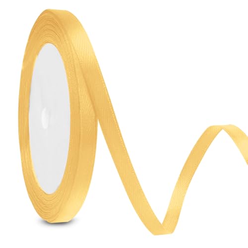 Geschenkband Gold 6mm 23m Verpackungsbänder Geschenkband Weihnachten Schleifenband Weihnachten Stoffband Goldenes Band Seidenband Bänder Zum Basteln Geschenkverpackung Weihnachten Dekoband Satinbänder von EmDryze