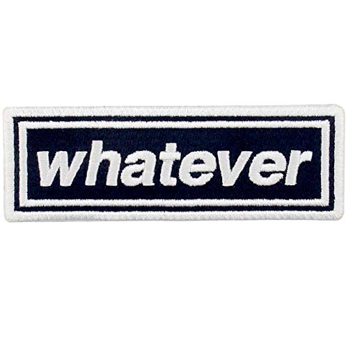 EmbTao Aufnäher 'Whatever Patch', Biker-Applikation, Heißsiegelrücken, 10.2 x 3.3 cm, 1 Stück, Rechteckig, Aufbügeln von EmbTao