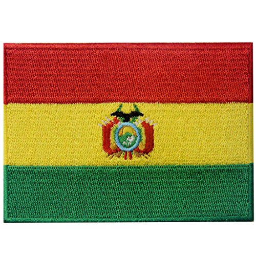 Bolivien Flagge Bestickter Bolivianisch Aufnäher zum Aufbügeln/Annähen von EmbTao