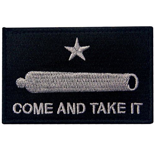 Come and Take It Gonzales Gun Texas Revolution Tactical bestickter Flaggenverschluss Klettverschluss von EmbTao