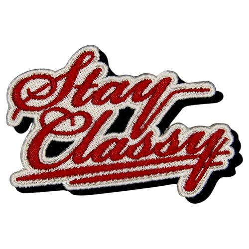 EmbTao Aufnäher "Stay Classy", bestickt, Biker-Applikation, zum Aufbügeln oder Aufnähen von EmbTao