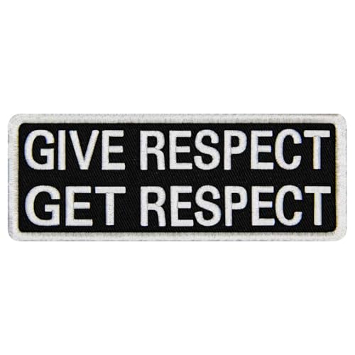 EmbTao Aufnäher mit Aufschrift "Give Respect Get Respect", bestickt, Biker-Abzeichen mit Klettverschluss von EmbTao