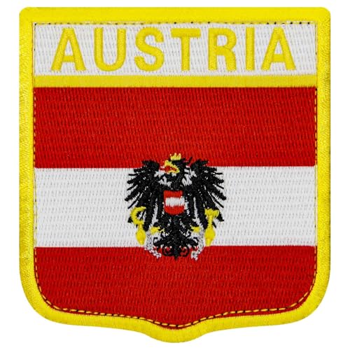 EmbTao Aufnäher mit Österreich-Nationalschild, bestickt, mit Klettverschluss von EmbTao