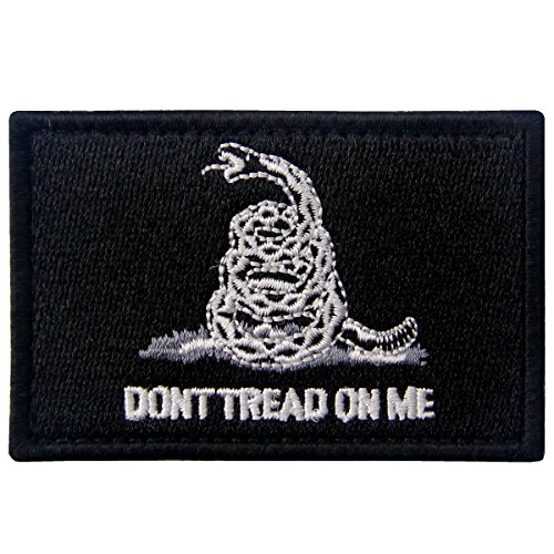 Don't Tread On Me Treten Sie Nicht Auf Mich Taktisch Moral Applique Bestickter Aufnäher mit Haken- und Flauschbänder, Weiß Schwarz von EmbTao