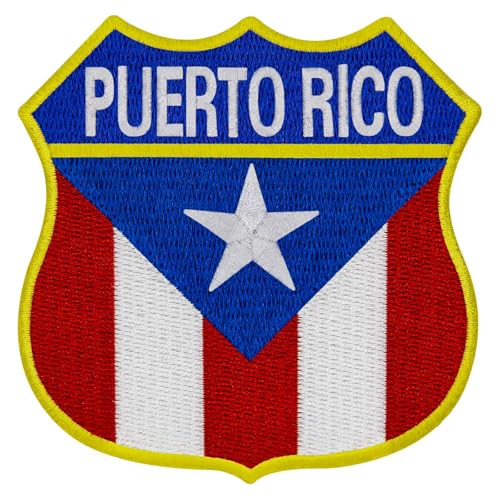 EmbTao Puerto Rico-Flaggen-Aufnäher, bestickt, puerto-ricanisches Nationalabzeichen, Biker-Applikation, zum Aufbügeln oder Aufnähen von EmbTao