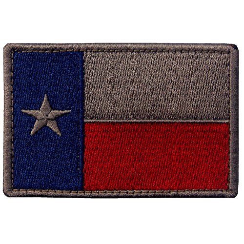 EmbTao Texas Aufnäher mit Klettverschluss, bestickt, Blau / Rot von EmbTao