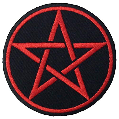 Goth heidnische Symbole Pentagramm Bestickter Aufnäher zum Aufbügeln/Annähen von EmbTao