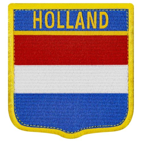 Holland National Shield Flag Patch Embroidered Moral Biker Badge Netherland Applique Hook & Loop Emblem von EmbTao